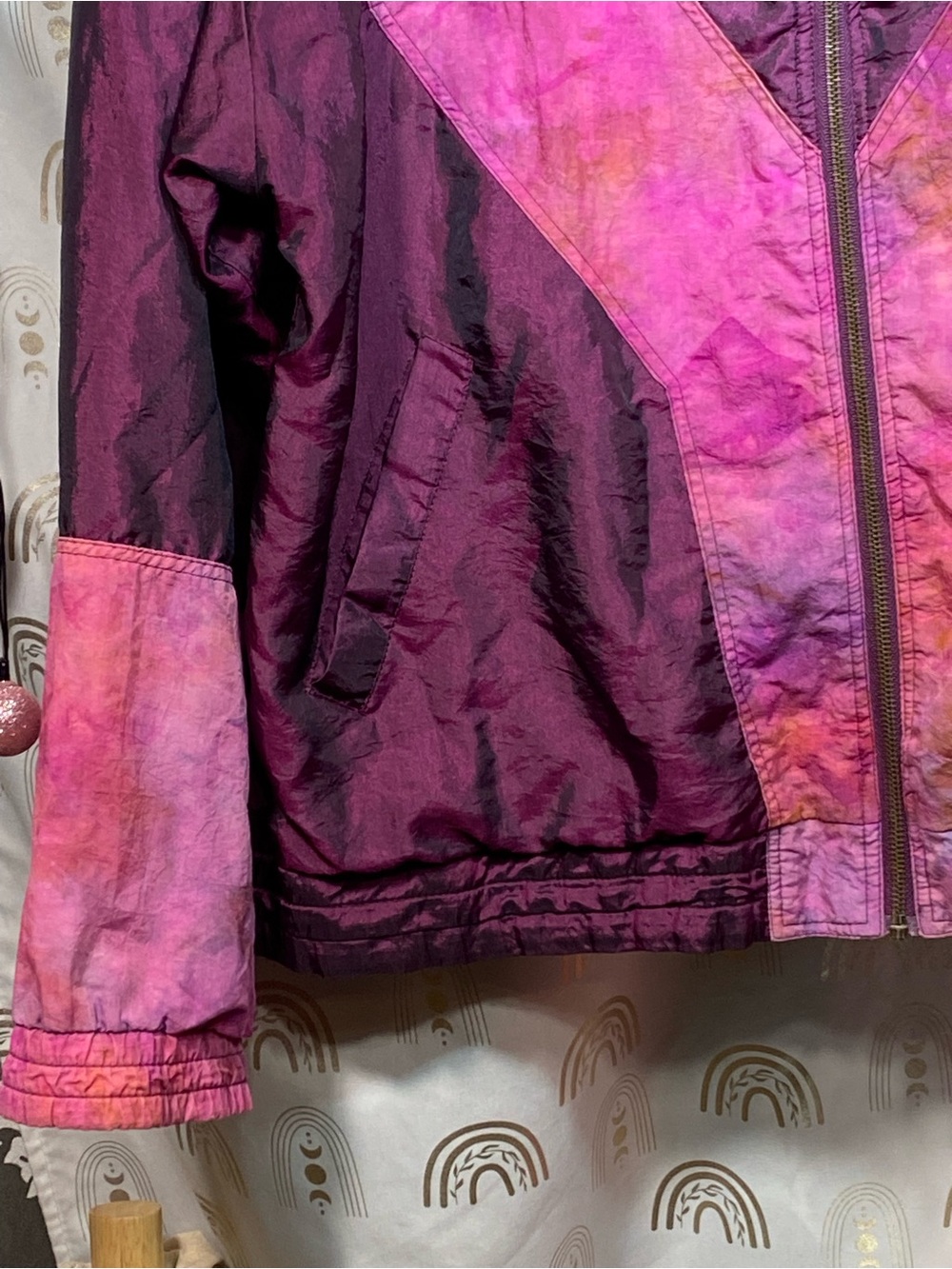 Vintage Women's Purple & Pink Colorblock Bomber Jacket - Picture 5 of 16